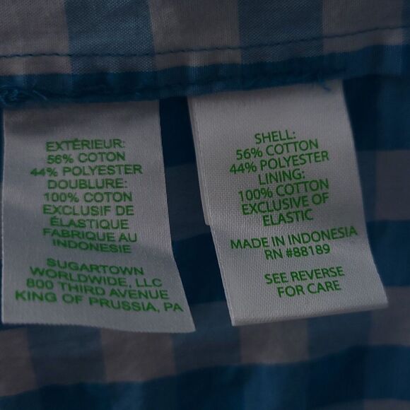 Lilly Pulitzer Sarafina Turquoise Oasis Crinkle Gingham Blouse Size 0 - Picture 11 of 11